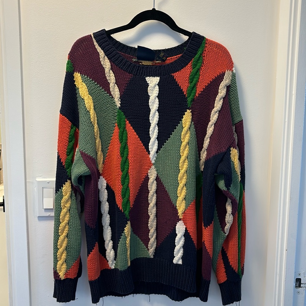 Vintage Dad Sweater Multicolour Knit